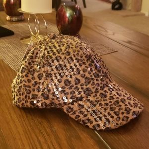 Cheetah Pring Sequin Hat